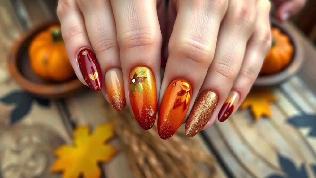 autumn inspired nail designs