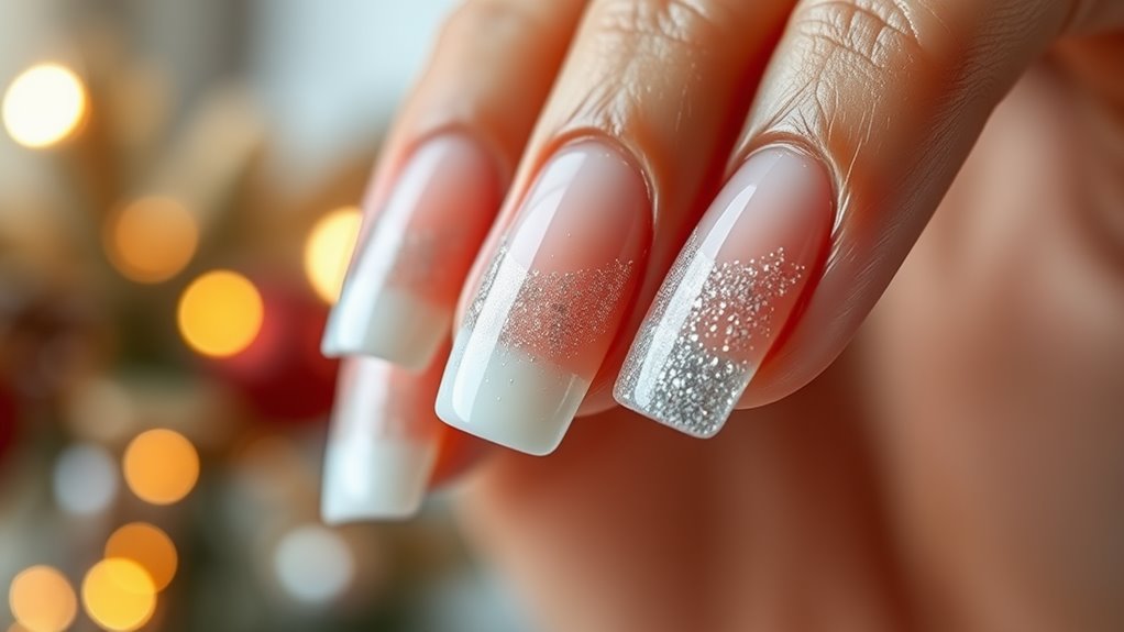 sparkling elegant french manicure